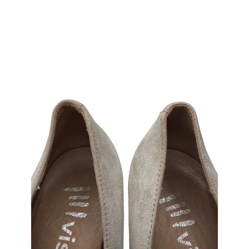 Viscata Barcelona Grey Suede Espadrille Wedges Made in Spain Size 40